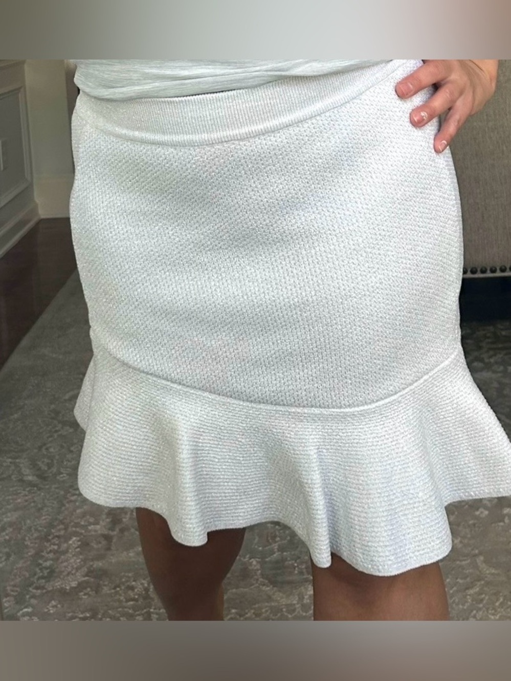Le Lis Blanc    Women’s Ruffle Hem Knit Skirt